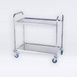 Stainless Steel 2 Tiers Restaurant Trolley